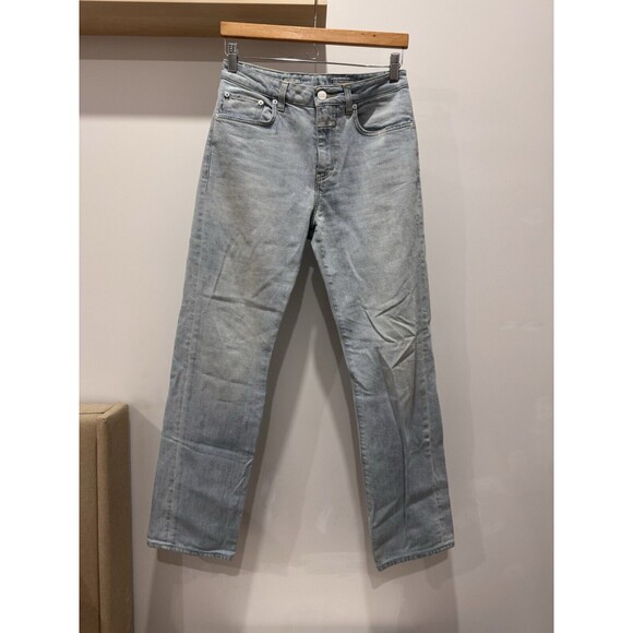 Closed Pants - Closed Renton Womens Jeans Italy Light Blue Distressed Size 28 High Rise Cotton